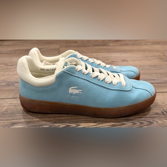 Lacoste Women’s Baseshot Translucent Sole Sneakers Blue Suede US 6.5 - Picture 8 of 12